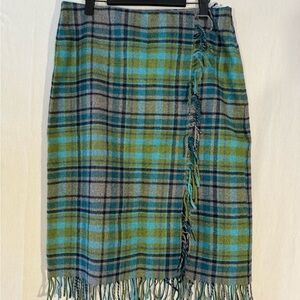 JJill Plaid Pencil Skirt in Blue and Green